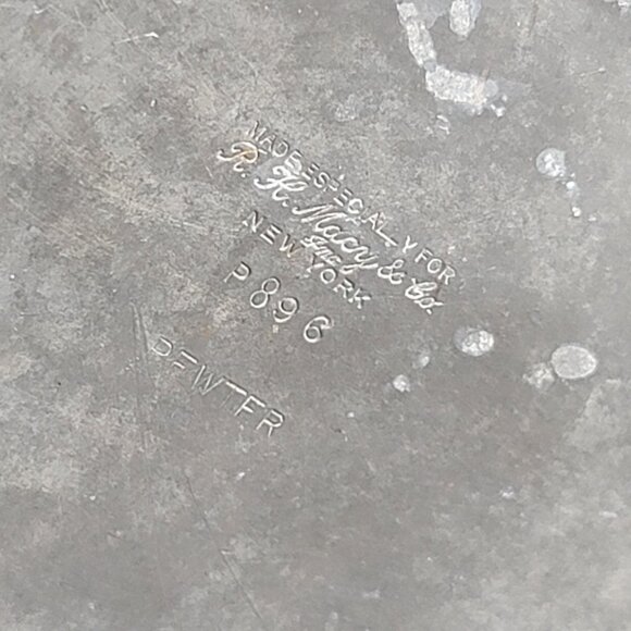 R. H. Macy & Company Pewter Pitcher Vintage Metal Rustic Water Vase CR611 - Picture 8 of 8